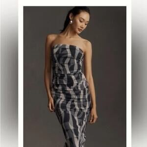 NWT Anthropologie Dark Romantic Mesh MIDI Formal Dress Size Medium